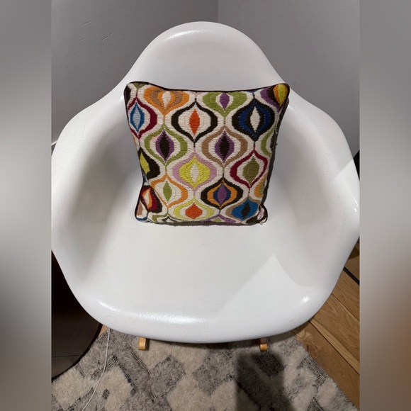 Jonathan Adler Bargello Needlepoint Feather Pillow - Picture 2 of 4